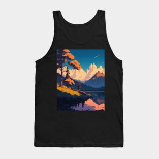 Nature lake in forest mountains landscape Tank Top